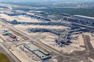 Aerial view Terminal 1 Frankfurt FRA Airport in Frankfurt