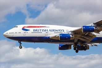 A British Airways Boeing 747-400 aircraft with registration G-CIVT at London Heathrow Airport