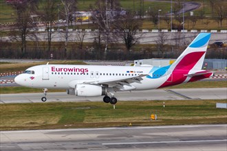 An Airbus A319 of Eurowings with the registration D-AGWM at Zurich Airport