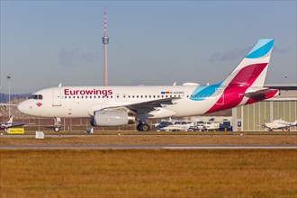 A Eurowings Airbus A319 with registration D-AGWC at Stuttgart Airport