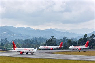 Airbus aircraft of Avianca at Medellin Rionegro Airport