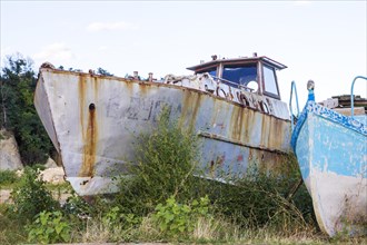 Old fishing boats in the fishing harbour of Bjala