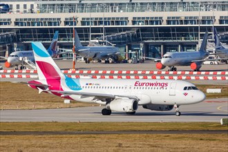 A Eurowings Airbus A319 with registration D-AGWJ at Stuttgart Airport