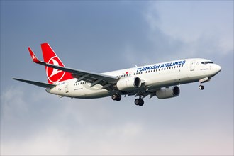 A Turkish Airlines Boeing 737-800 with registration TC-JVM at Istanbul Ataturk Airport