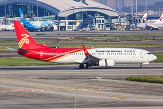 A Shenzhen Airlines Boeing 737-800 aircraft with registration number B-1759 at Guangzhou Airport