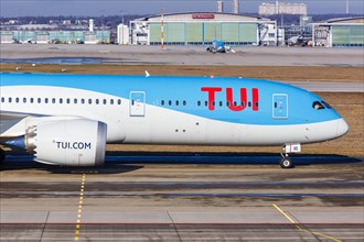 A TUI Boeing 787-9 Dreamliner aircraft with registration G-TUIO at Stuttgart Airport