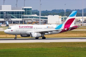 A Eurowings Airbus A319 with registration D-AGWH at Munich Airport