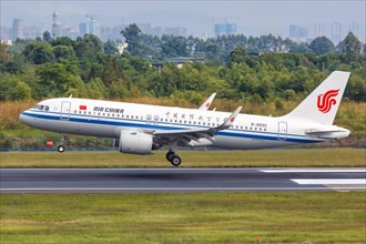 An Air China Airbus A320neo aircraft with registration number B-8890 at Chengdu Airport
