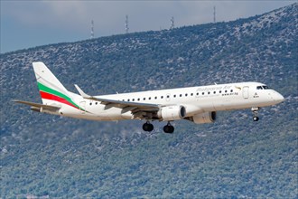 An Embraer 190 aircraft of Bulgaria Air with registration LZ-SOF at Athens Airport