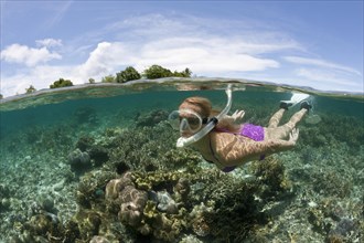 Snorkeling in shallow water