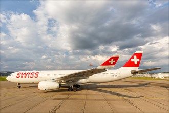 An Airbus A330-300 aircraft of Swiss with the registration HB-JHI at Zurich Airport