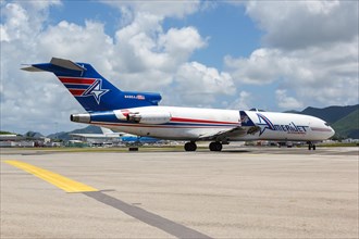 A Boeing 727-200F of AmeriJet International with the registration N495AJ at the airport St. Maarten