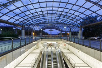 Light rail metro underground station Westfalenhallen station in Dortmund