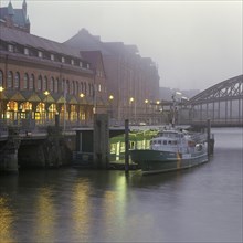 Speicherstadt Hamburg in fog