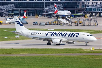 A Finnair Embraer ERJ190 with registration OH-LKM at Stuttgart Airport