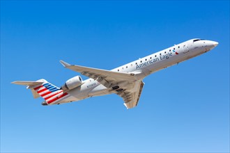 A Bombardier CRJ-700 aircraft of American Eagle SkyWest Airlines with registration N708SK at Phoenix Airport