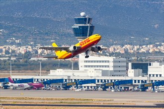 An Airbus A300-600F aircraft of DHL European Air Transport with registration number D-AEAD at Athens airport