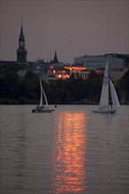 Lake Alster by night