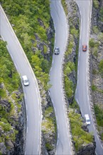 Cars on the mountain road Trollstigen