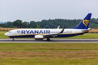A Ryanair Boeing 737-800 aircraft with registration number EI-EBA at London Airport