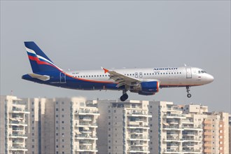 An Airbus A320 aircraft of Aeroflot with registration VQ-BIT at Tel Aviv Airport