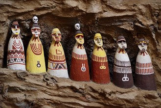 Replica of sarcophagi of the Chachapoya culture in the museum of Leymebamba