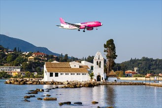 An Airbus A320 aircraft of Wizzair with registration number HA-LYO at Corfu Airport