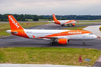 An EasyJet Airbus A320 with the registration G-EZTR at London Airport