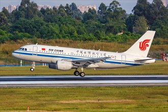 An Air China Airbus A319 aircraft with registration number B-6223 at Chengdu Airport