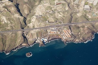 Aerial view of the coast at Los Roques Fasnia