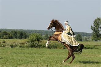 Rider with historical dress