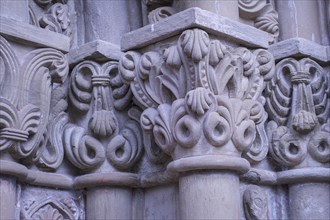 Historical ornaments on the exterior facade of the Walterich Chapel in Murrhardt