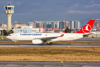 An Airbus A330-200F aircraft of Turkish Cargo with registration TC-JOZ at Istanbul Ataturk Airport