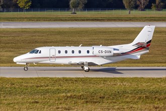A Cessna 560XL Citation XLS aircraft of NetJets Europe with registration CS-DXN at Munich Airport