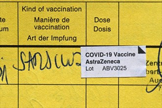 Vaccination certificate after vaccination with AstraZeneca against Covid-19