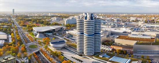 Munich Panorama BMW World Headquarters Skyline Aerial View City Architecture Travel