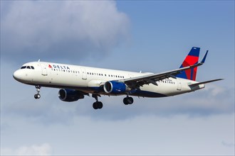 An Airbus A321 aircraft of Delta Air Lines with registration N360DN at New York John F Kennedy