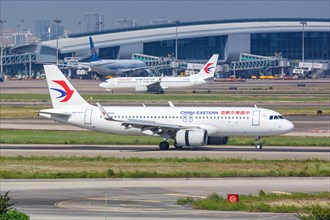 An Airbus A320neo aircraft of China Eastern Airlines with registration number B-303A at Guangzhou Baiyun Airport