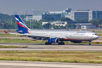An Airbus A330-300 aircraft of Aeroflot with registration number VQ-BCU at Guangzhou airport