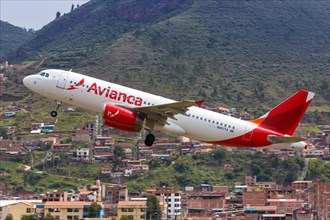 An Avianca Costa Rica Airbus A320 with registration N497TA at Cuzco Airport