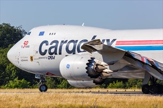 A Boeing 747-8F aircraft of Cargolux with registration LX-VCH at Luxembourg Airport