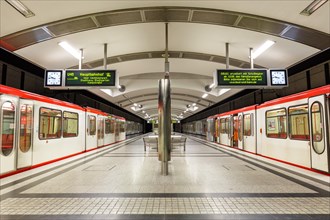 Light rail metro underground station Westfalenhallen station in Dortmund