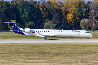 A Bombardier CRJ-900 of Lufthansa CityLine with the registration D-ACNW at Munich Airport