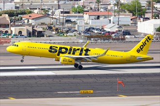 An Airbus A321 aircraft of Spirit Airlines with registration N686NK at Phoenix airport