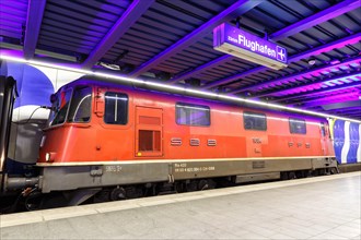 SBB locomotive Re 420 train at Zurich Airport