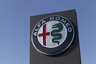 Logo Alfa Romeo on a column