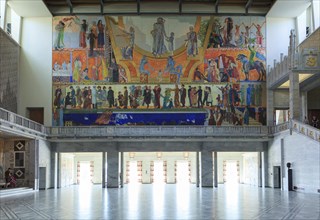 Wall painting in the main hall of Oslo City Hall