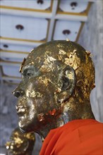 Monk's head covered with gold leaf