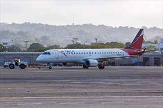 An Embraer 190 aircraft of TACA with registration N935TA at Cartagena airport