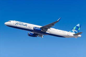 A JetBlue Airbus A321 aircraft with registration number N950JT at New York John F Kennedy